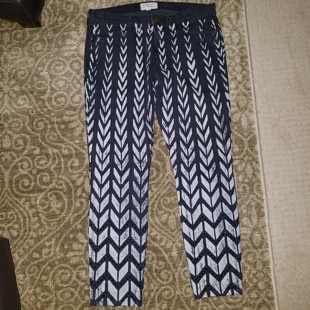 Current/Elliott Chevron Skinny Rhinestone Jean - Picture 3 of 9